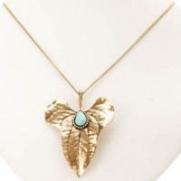 New Design 316L Stainless Steel Gold Plated Leaf Pendant Necklace Costume Jewelry Christmas For Women- N1057