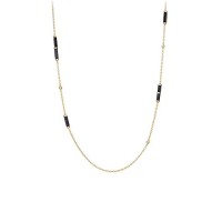 Stainless Steel Long Station Necklace Gold Plated Chain - N1089