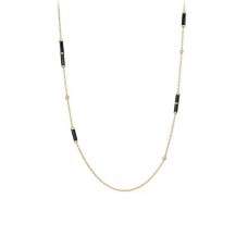 Stainless Steel Long Station Necklace Gold Plated Chain - N1089