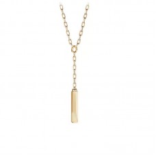Stainless Steel Gold Plated Y Necklace with Crystals - N1090