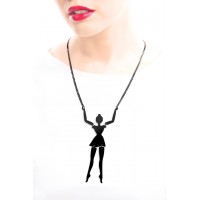 Fashion Jewelry Little Ballerina Necklace Stainless Steel Necklace Pendant For Women Girl-N1091