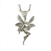 Lovely medieval silver fairy necklace minimalist pixie jewellery stainless steel necklace pendant-N1094