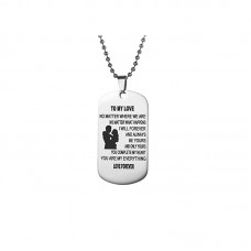 New Design Stainless Steel Dog Tag Necklace Gifts for Valentine's day Souvenir- N1132