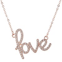  Stainless Steel Love Necklace Crystal Jewelry Pendant for Valentine's day Souvenir- N1134