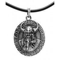 316L Stainless Steel Jewelry Odin Ragnarok Asatru Viking Thor God Pewter Pendant
