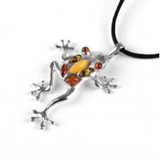 2017 Professional Factory direct sell Amber Large Frog Stainless Steel Necklace