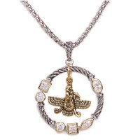 Good Quality durable wholesale Iran fashion style stainless steel necklace with stone  