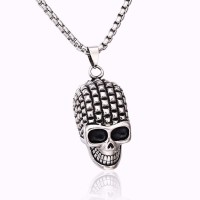 Men's Stainless Steel Skull Pendant Necklace - N704