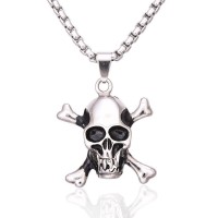Men's Stainless Steel Skull Pendant Necklace - N707