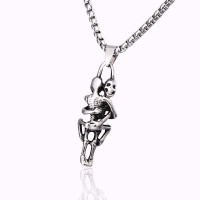 Men's Stainless Steel Skull Pendant Necklace - N709