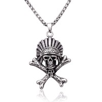 Men's Stainless Steel Skull Pendant Necklace - N710