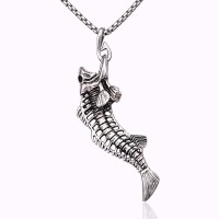 Men's Stainless Steel Fish Pendant Necklace - N717