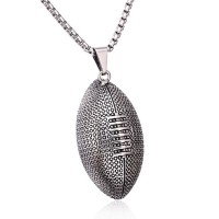 Men's Stainless Steel America Football Pendant Necklace - N719