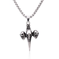 Men's Stainless Steel Skull Pendant Necklace - N724