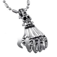 Men's Stainless Steel Skull Claw Pendant Necklace - N731