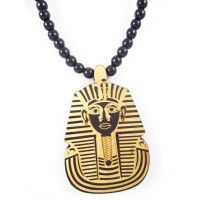 Men's Stainless Steel Gold Sman Pendant Necklace  - N738