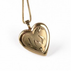 Fashion Golden Heart Locket Stainless Steel Pendant Necklace