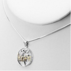 Rhodium & Gold Plated Hope Stainless Steel Pendant necklace - N987