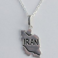 Iran Map Stainless Steel Necklace - N997