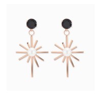 Gold Star Moon Stainless Steel Earrings - E747