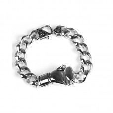 Stainless Steel Black And White Crystal Bracelet Bangle - B552