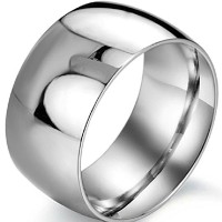 12mm Stainless Steel Plain Wedding Band Ring