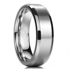 7MM Titanium Ring Stainless Steel Brushed/Matte Comfort Fit Wedding Band For Men