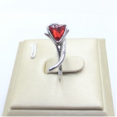 Stainless Steel Red Stone Women Ring - R1050