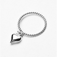 Dangling Heart Stainless Steel Ring-R1083