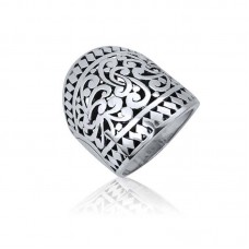 Silver Bali Stainless Steel Ring - R1103