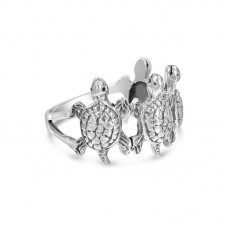 Silver Turtle Stainless Steel Ring - R1106
