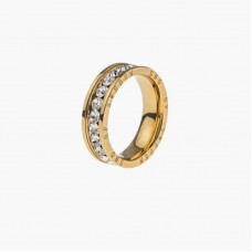 New Design Stainless Steel Inlay With Stone Gold Plated Stainless Steel Ring-R1125