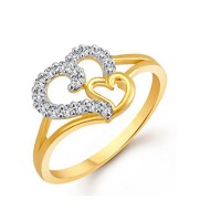 Meenaz Gold & Rhodium Plated Stainless Steel Ring For Women