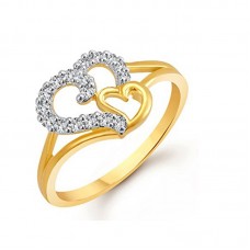 Meenaz Gold & Rhodium Plated Stainless Steel Ring For Women