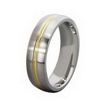  6MM Stainless Steel Band Mens/Women's Brushed Sliver&Gold Wedding Rings 