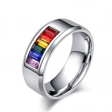 Wedding Gay Pride LGBT Stainless Steel Rings for Men Women