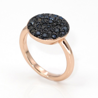 Best Newest Design Unique Black Zircon Round Ring For Friend Christmas Gift 