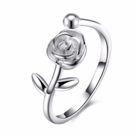 stainless steel Rose Flower Rings for Women Jewelry Halloween Christmas Gift