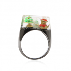 Resin Secret stainless steel Rings for Women Unique Christmas Gift