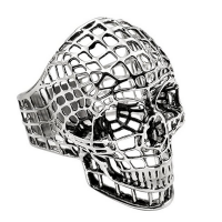 2017 fashion Gothic Biker Skull Stainless Steel Rings for Men Halloween gift