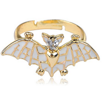 2017 Fashion Golden Flying Bat Night Creature Stainless Steel Ring for Halloween gift