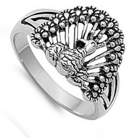 2017 Fashionable oem odm women's turkey thankgiving day peacock feathers ring